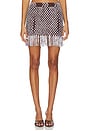 view 1 of 6 Shortline Weave Skirt in Chocolate Grid