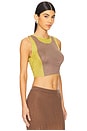 view 3 of 5 Two-tone Twisted Top in Avocado