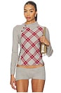 view 1 of 4 Tartan Asymmetric Top in Red & Grey