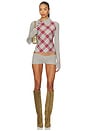 view 4 of 4 Tartan Asymmetric Top in Red & Grey