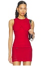 view 1 of 5 Woven Tight Tank Top in Red