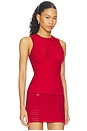 view 2 of 5 Woven Tight Tank Top in Red