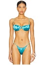 view 1 of 4 Tiny Twist Bikini Top in Turquoise & Lime
