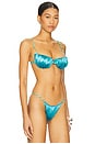 view 2 of 4 Tiny Twist Bikini Top in Turquoise & Lime
