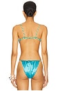 view 3 of 4 Tiny Twist Bikini Top in Turquoise & Lime