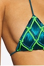 view 5 of 5 Caught Triangle Bikini Top in Turquoise