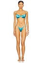 view 4 of 5 Twist String Bikini Bottom in Turquoise & Lime