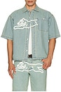 view 3 of 4 Blue Dog Short Sleeve Woven Shirt in Blueberry Haze