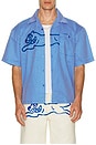 view 4 of 5 Decker Short Sleeve Woven Shirt in Victoria Blue