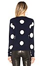 view 3 of 4 The Bardot Sweater in Navy & Linen Polka Dot