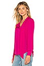 view 2 of 4 The Romantic Tie Blouse in Fuchsia