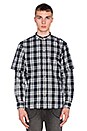 view 1 of 3 マンダリンカラーシャツ in Split Black Check
