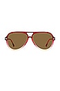 view 1 of 4 in Love Aviator in Red, Yellow & Brown