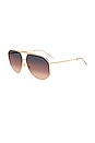 view 2 of 2 Aviator Sunglasses in Rose Gold & Grey Shaded Pink