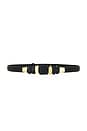 view 1 of 3 Raissa Belt in Black & Light Brass