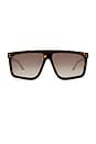 view 1 of 3 Rectangular Flat Top Sunglasses in Brown