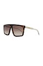 view 2 of 3 Rectangular Flat Top Sunglasses in Brown