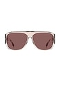 view 1 of 4 Square Sunglasses in Nude & Burgundy