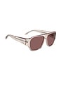 view 3 of 4 Square Sunglasses in Nude & Burgundy