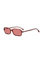 view 2 of 2 Square Sunglasses in Red & Pink