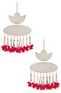 view 1 of 2 PENDIENTES NORA FRINGE in Red & Silver