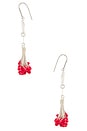 view 2 of 2 PENDIENTES NORA FRINGE in Red & Silver
