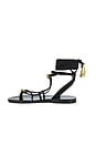 view 5 of 5 Azzi Sandal in Black & Gold