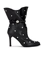 view 1 of 5 Lolya Studded Ruffle Boot in Black & Silver