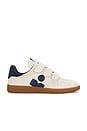 view 1 of 6 Beth Sneaker in Ecru & Dark Blue