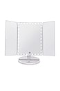 view 1 of 2 Touch Trifold XL Dimmable LED Makeup Mirror in White Marble