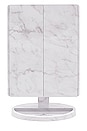 view 2 of 2 Touch Trifold XL Dimmable LED Makeup Mirror in White Marble