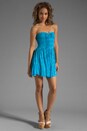 view 2 of 6 Wren Strapless Pleated Mini Dress in Antik Turquoise