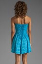 view 4 of 6 Wren Strapless Pleated Mini Dress in Antik Turquoise