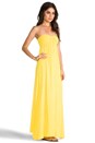view 2 of 4 Zanzi Rayon Crepe Pinch Front Smocked Bust Strapless Maxi Dress in Sunshine