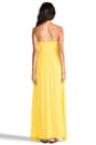 view 3 of 4 Zanzi Rayon Crepe Pinch Front Smocked Bust Strapless Maxi Dress in Sunshine