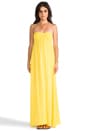 view 4 of 4 Zanzi Rayon Crepe Pinch Front Smocked Bust Strapless Maxi Dress in Sunshine