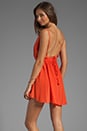 view 1 of 5 Tahani Waves Silk Crepe Cowl Neck Open Back Short Dress in Papaya