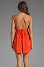 view 4 of 5 Tahani Waves Silk Crepe Cowl Neck Open Back Short Dress in Papaya