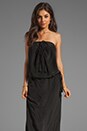 view 1 of 5 Roo Silk Crepe Long Strapless Maxi Dress With Adjustable Waist and Tie Top in Black