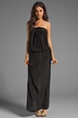 view 2 of 5 Roo Silk Crepe Long Strapless Maxi Dress With Adjustable Waist and Tie Top in Black