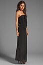 view 3 of 5 Roo Silk Crepe Long Strapless Maxi Dress With Adjustable Waist and Tie Top in Black