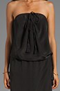 view 5 of 5 Roo Silk Crepe Long Strapless Maxi Dress With Adjustable Waist and Tie Top in Black