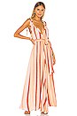 view 1 of 3 Vivian Modern Goddess Maxi Dress in Sunrise Stripe