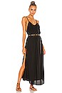 view 1 of 3 Yasmine Solid Gathered Neckline Sundress Maxi in Black