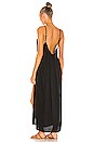 view 3 of 3 Yasmine Solid Gathered Neckline Sundress Maxi in Black