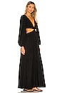 view 2 of 3 Julie Solid Ruched Bodice Cutaway Maxi Dress in Black