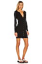 view 2 of 4 Lenny Solid Henley Button Front Mini Dress in Black