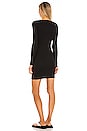 view 3 of 4 Lenny Solid Henley Button Front Mini Dress in Black