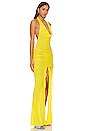 view 2 of 4 JLo Mesh Halter Gown in Limoncello