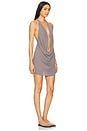view 2 of 3 Rafaella Solid Plunging Mini Dress in Metal